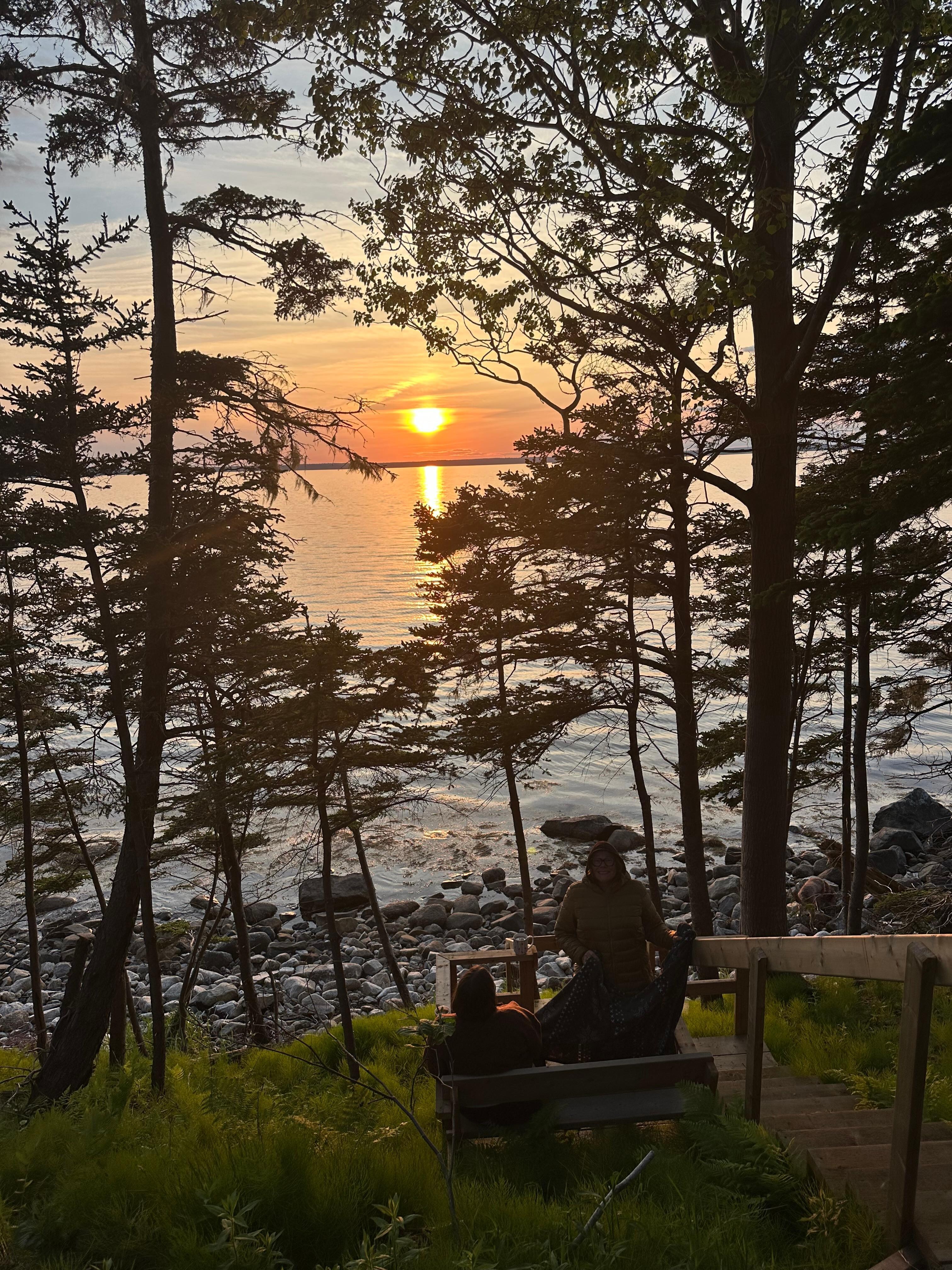 Sunset Bench Below Cottage