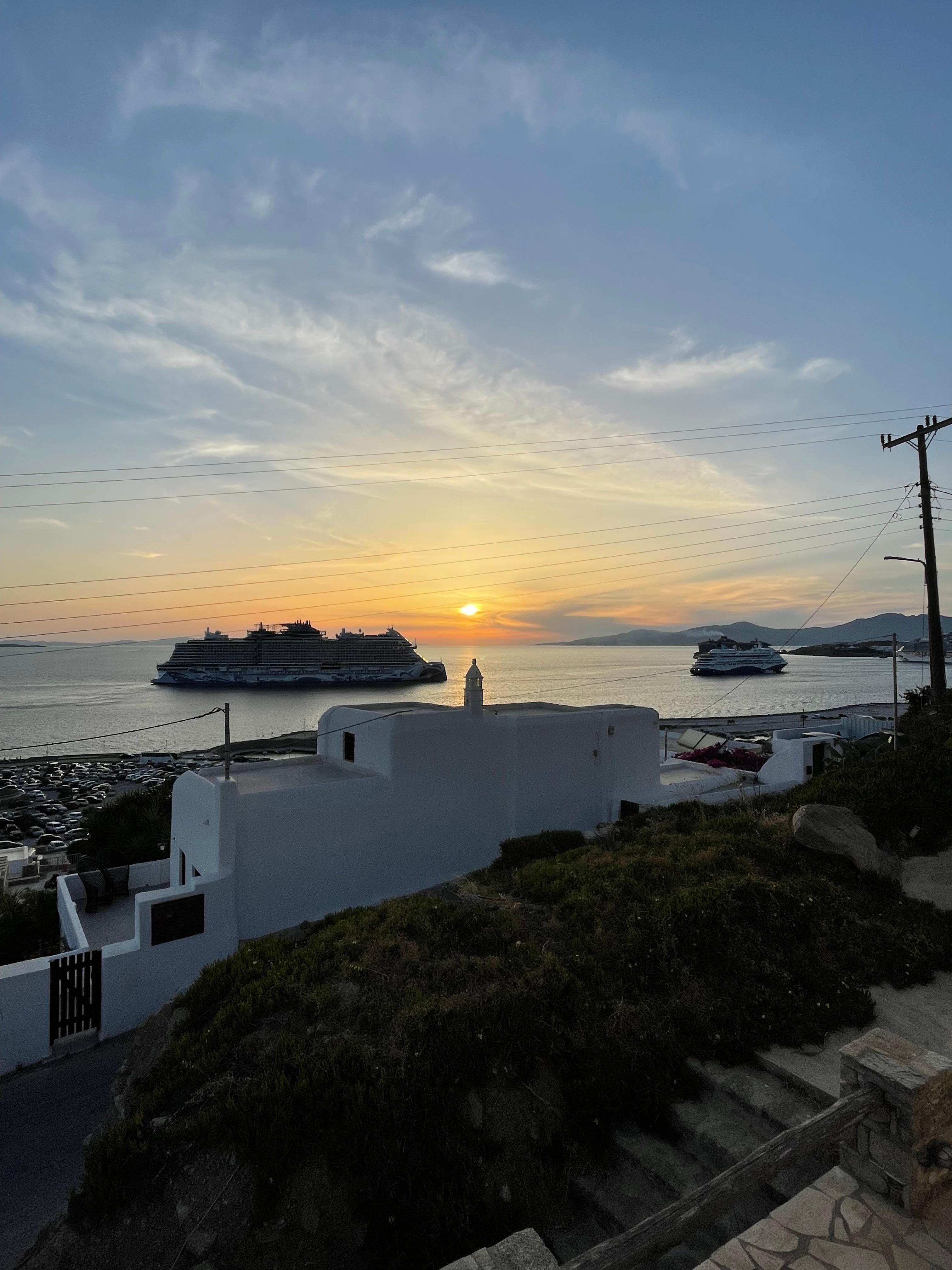 Sunset view from balcony.