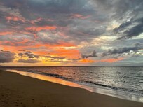 Sunset at the beach right across the street