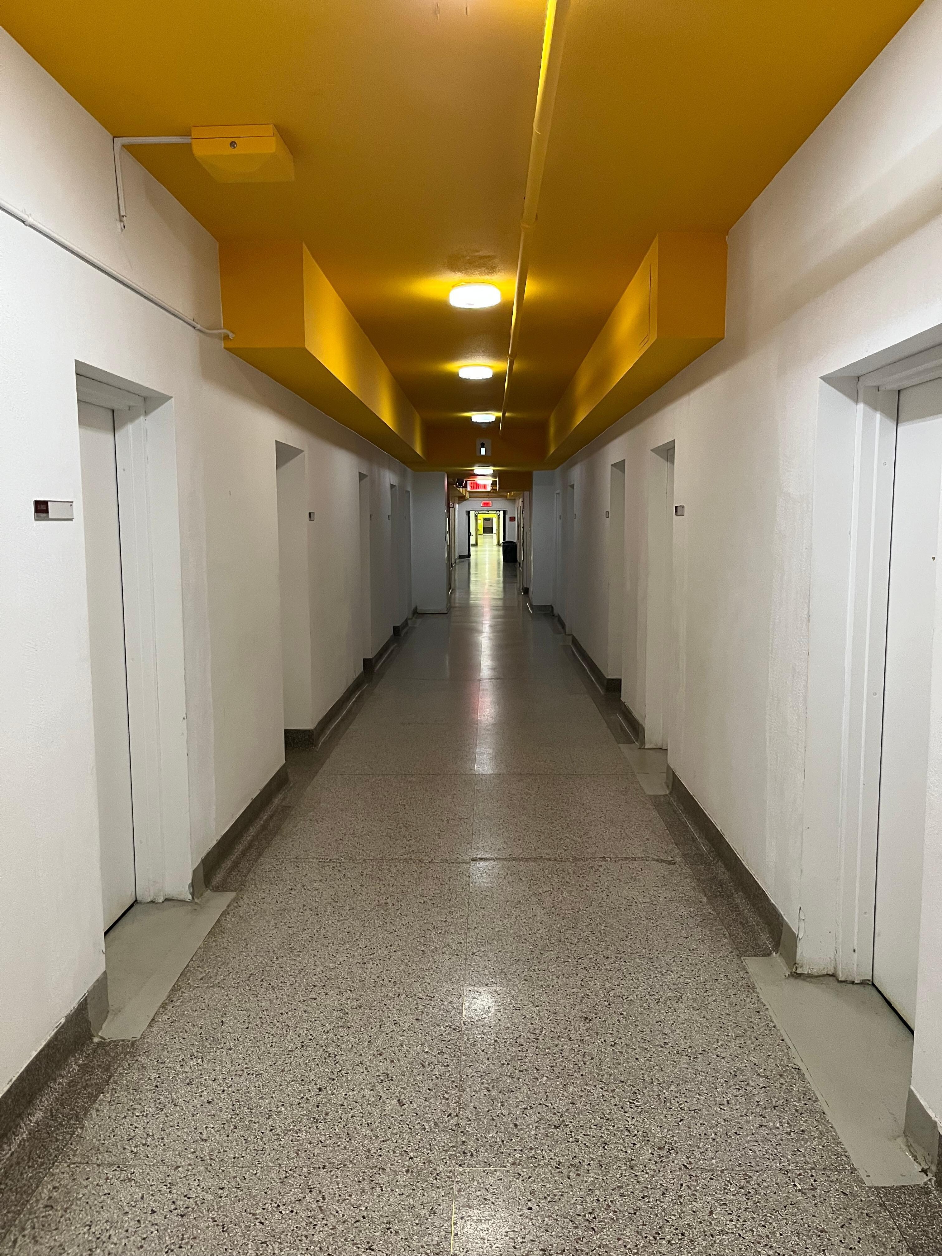 View of the long hallway.