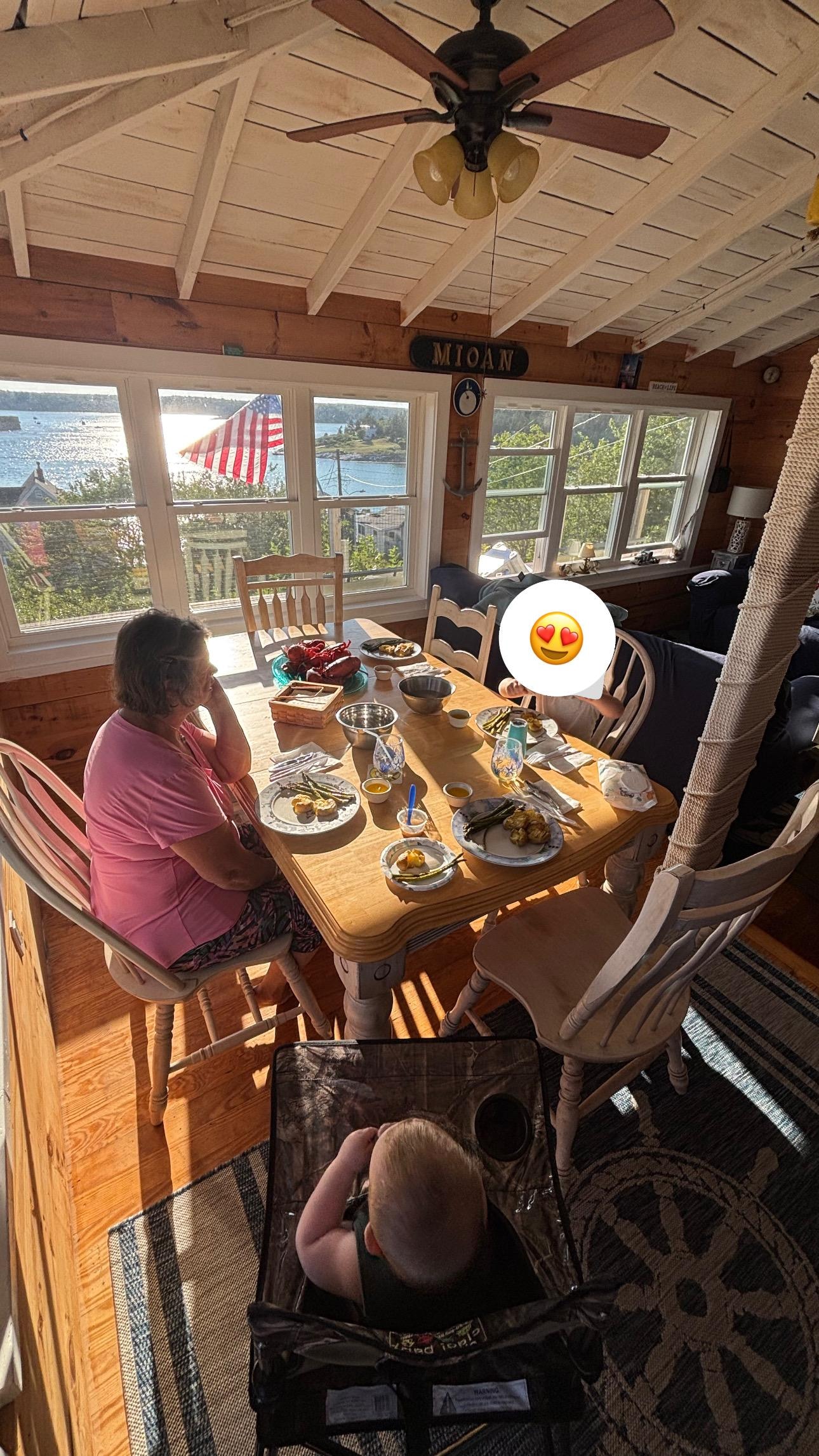 Dining area looking to living room coming in from deck