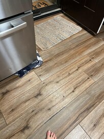 Leak from fridge. We tried to keep it as dry as possible.
