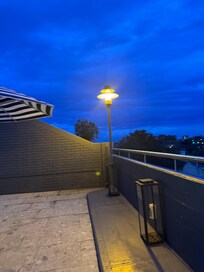 Outdoor sitting space.