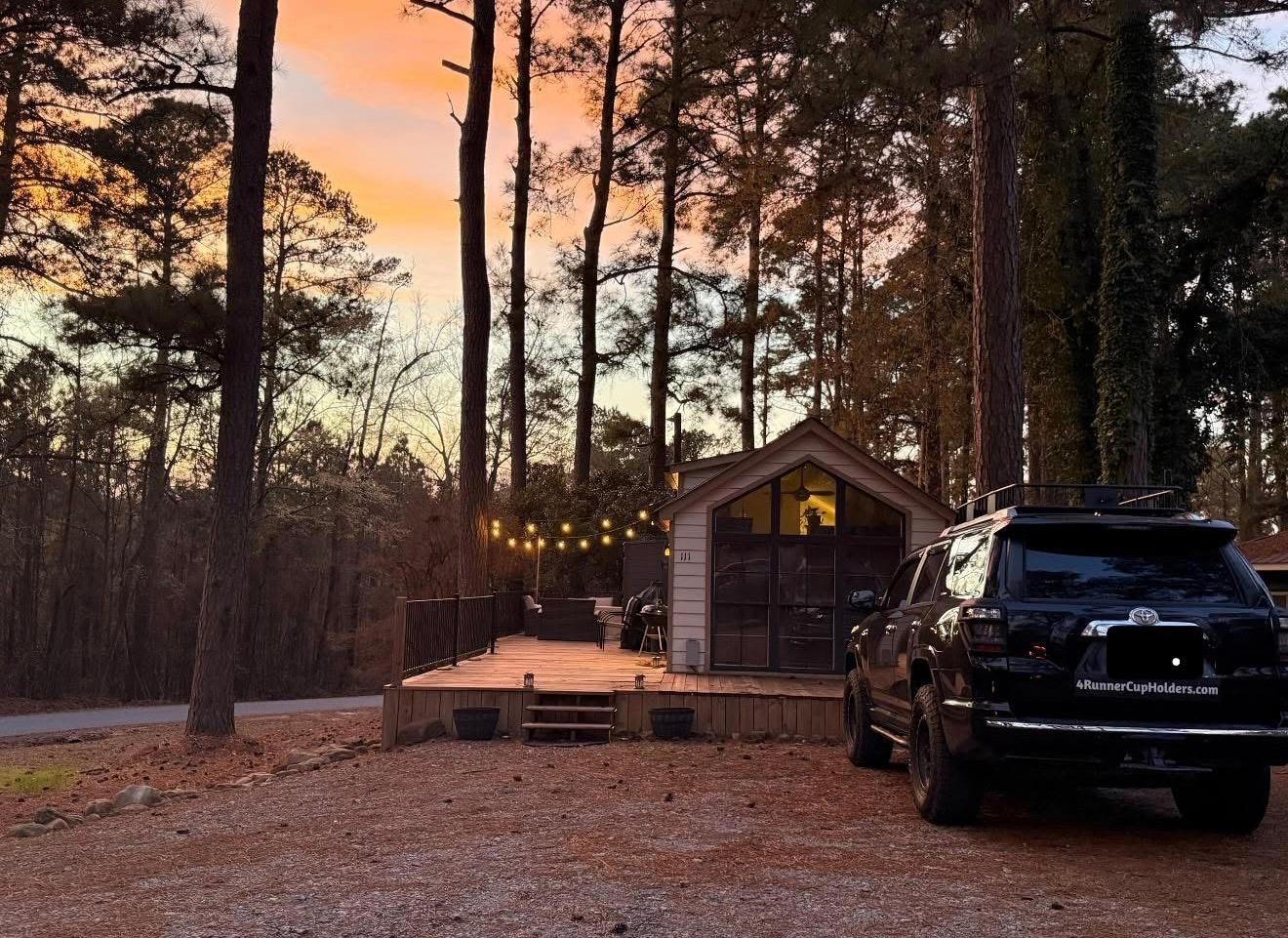 Sunset with the cute string lights