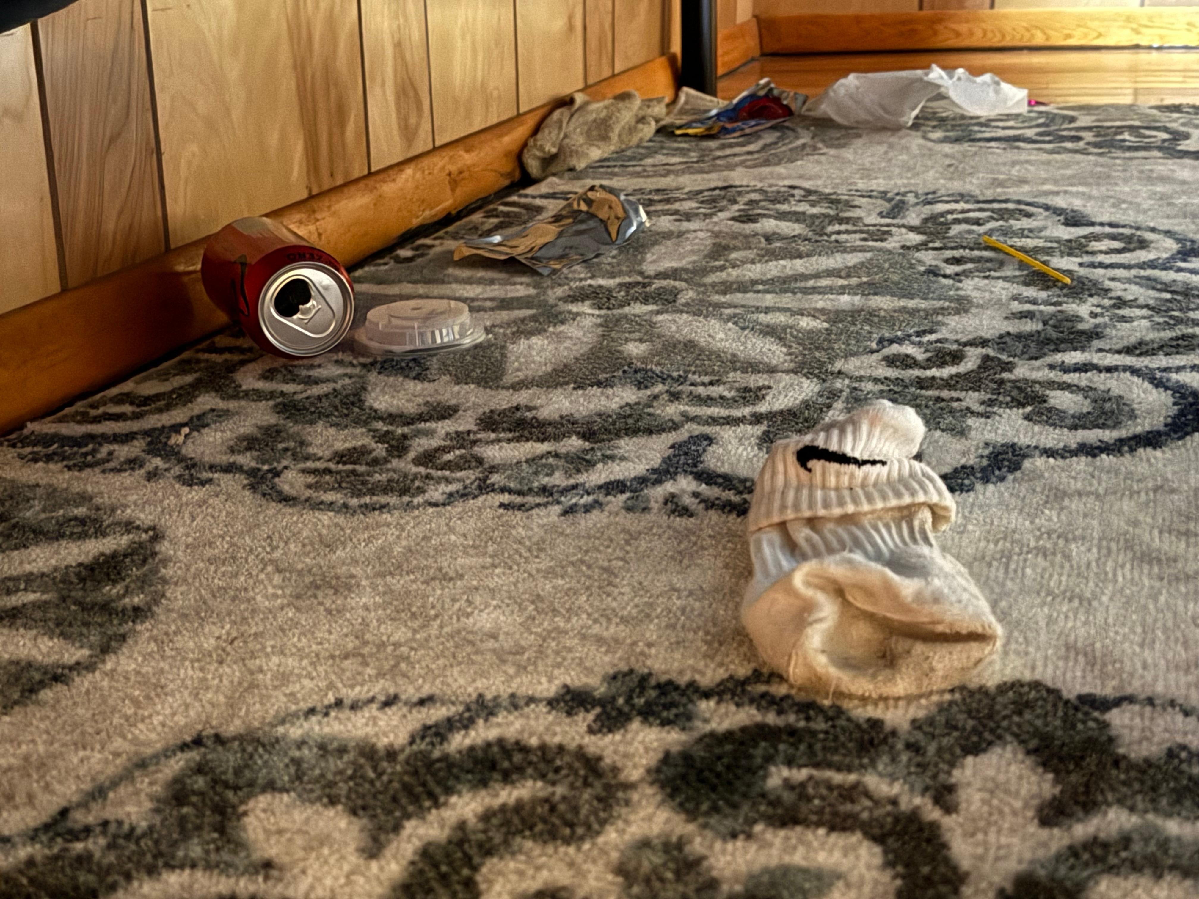 Underneath bunk beds 