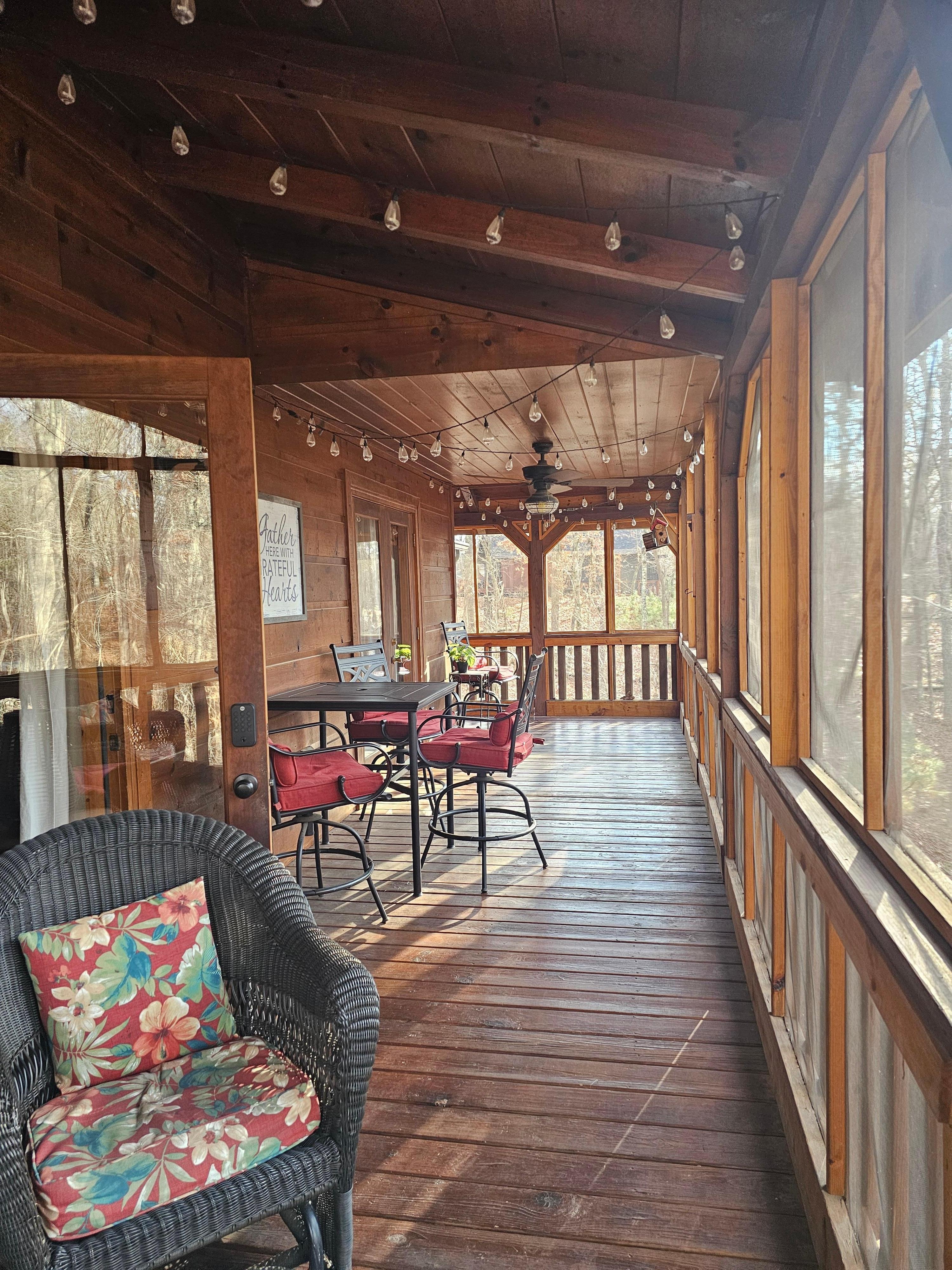 Back screened in porch.
