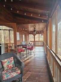 Back screened in porch.