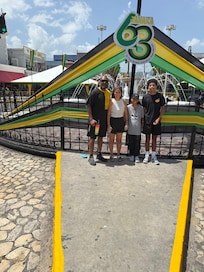Picture taken in front of a stage preparation for Jamaica independence day