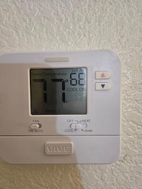 Air conditioning would not go lower than 77°. Maintenance couldn't fix it. This is in AUGUST.