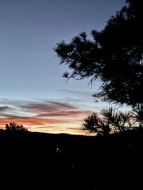 Sunset over the Sierra Blanca Mountains right at the back deck