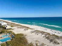 View from balcony and floor to ceiling windows.