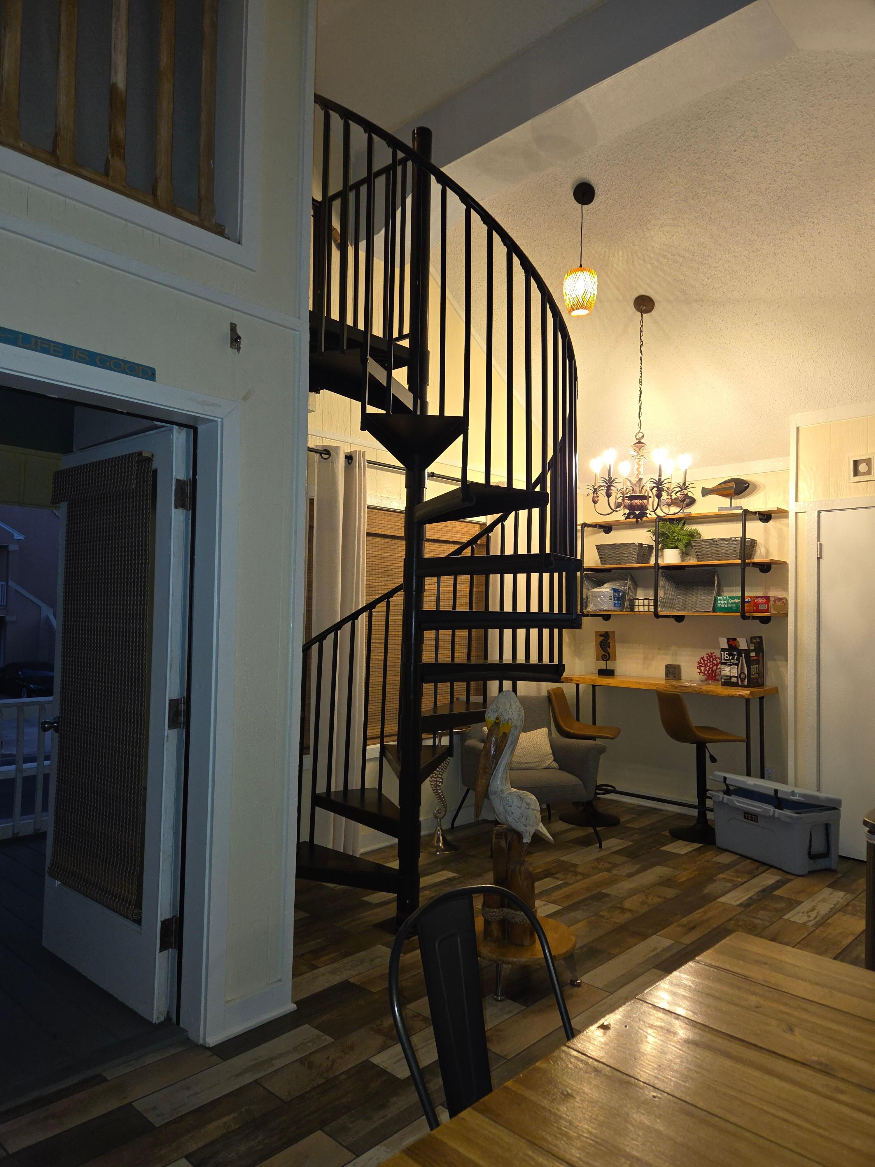 Stair case to loft bedroom