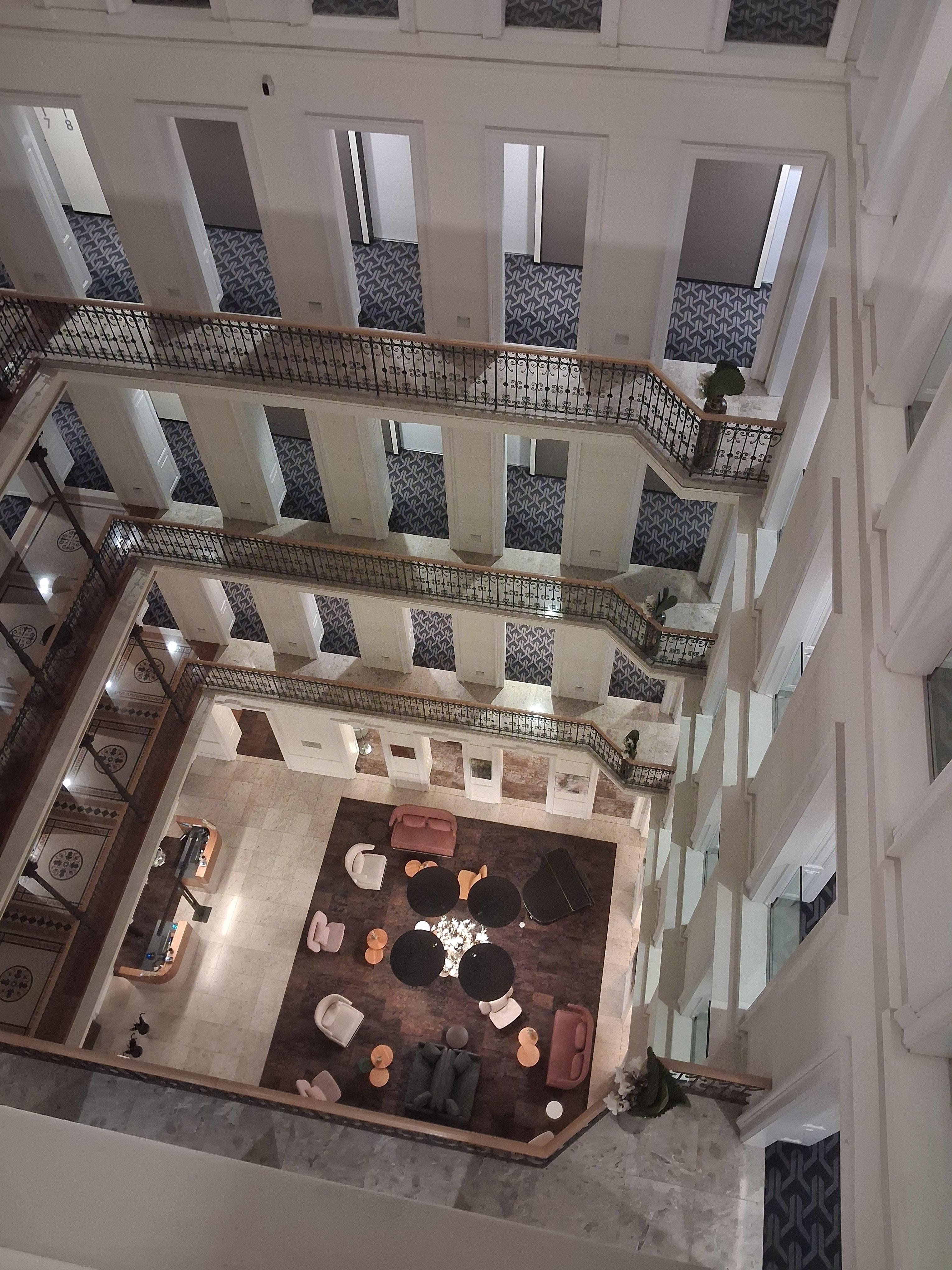 View of reception area from 5th floor