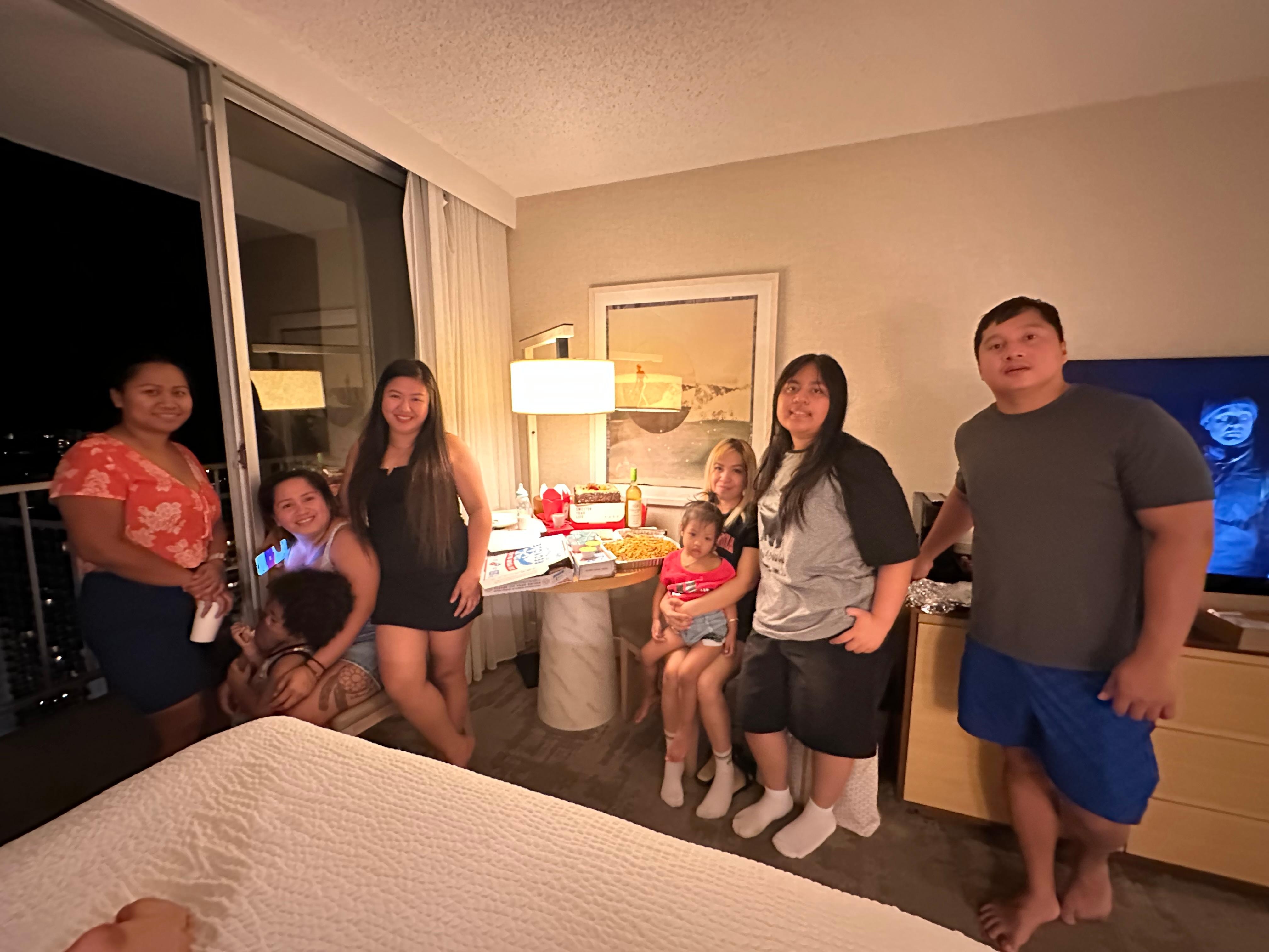 With friends in our room