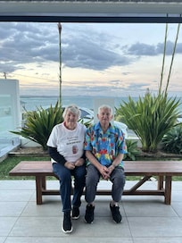 View from back back verandah looking towards ocean at sunset - Grandpas 90th birthday weekend away