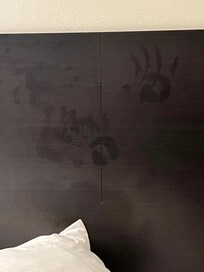 Oily handprints