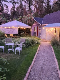 Cottage in the sunset.