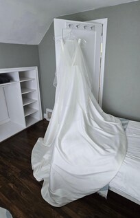 Keep the wedding dress and veil safe