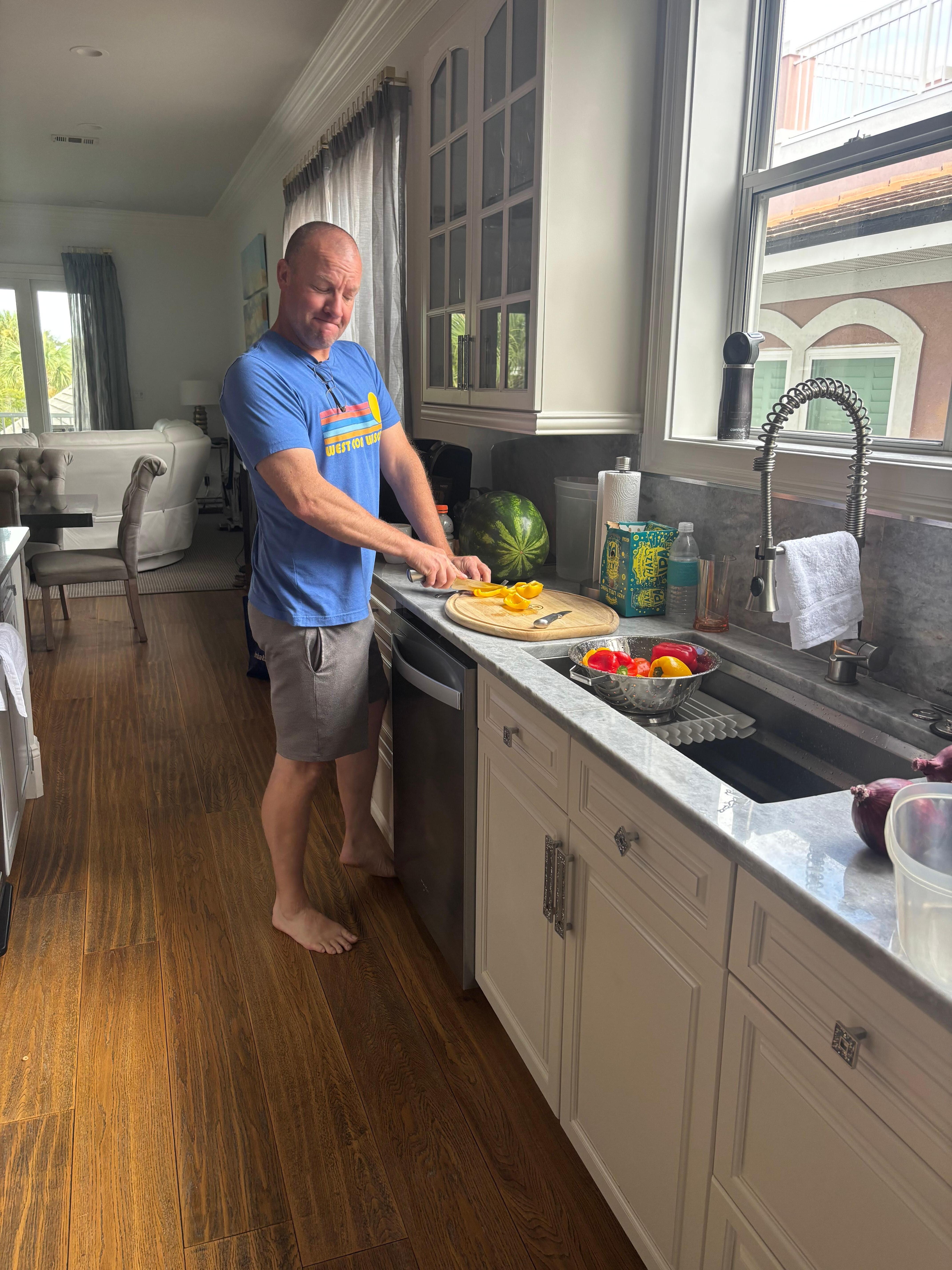 Prepping veggies for fajitas!