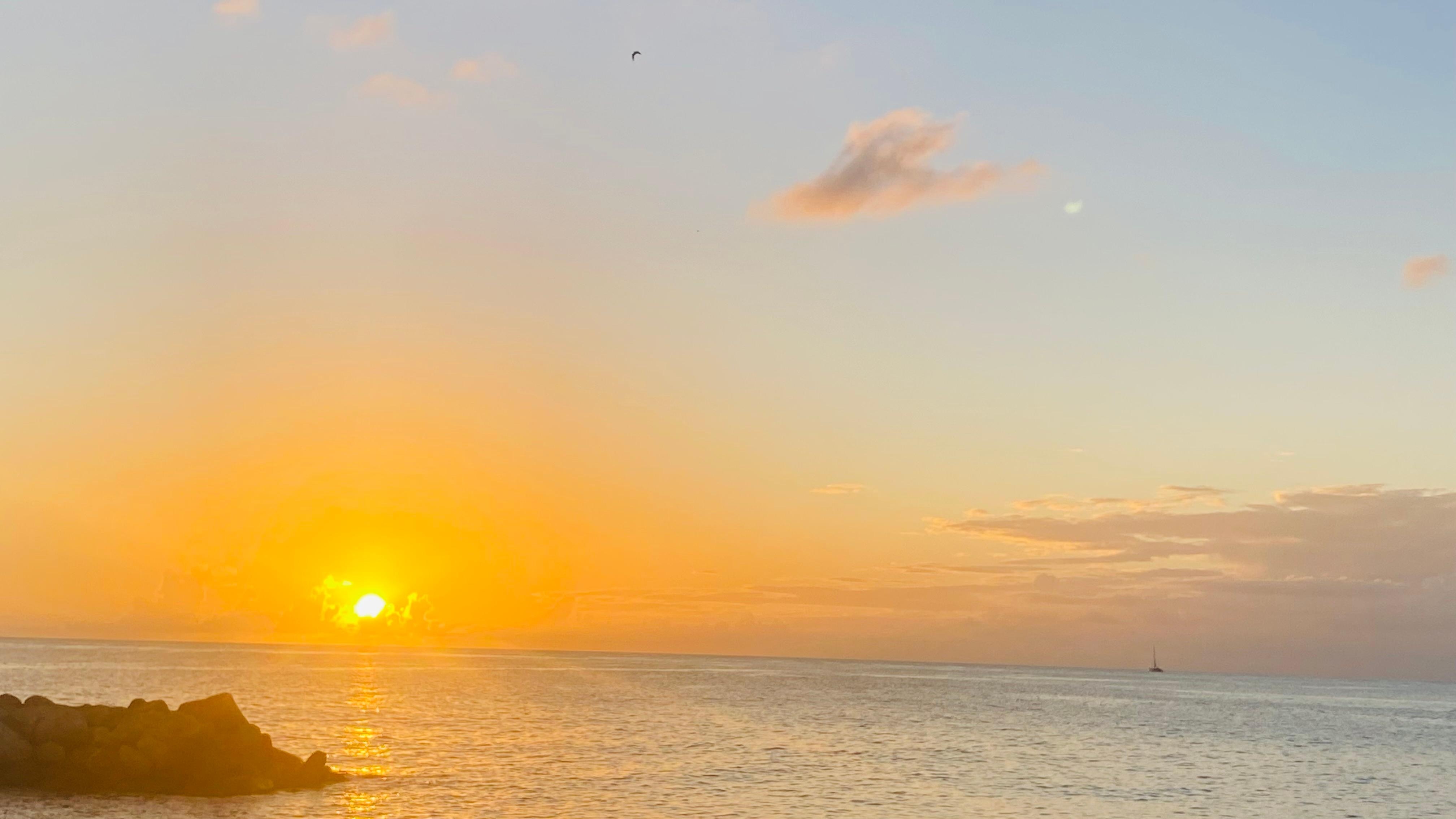 You can watch beautiful sunsets from the pool or beach area. 