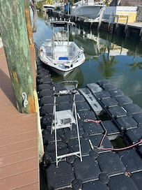 The floating dock that later was occupied by the owners boat (not disclosed). Mine was located behind the floating dock.