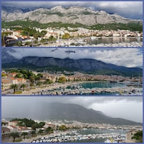 Rain, cloudy and shiny view from the hotel