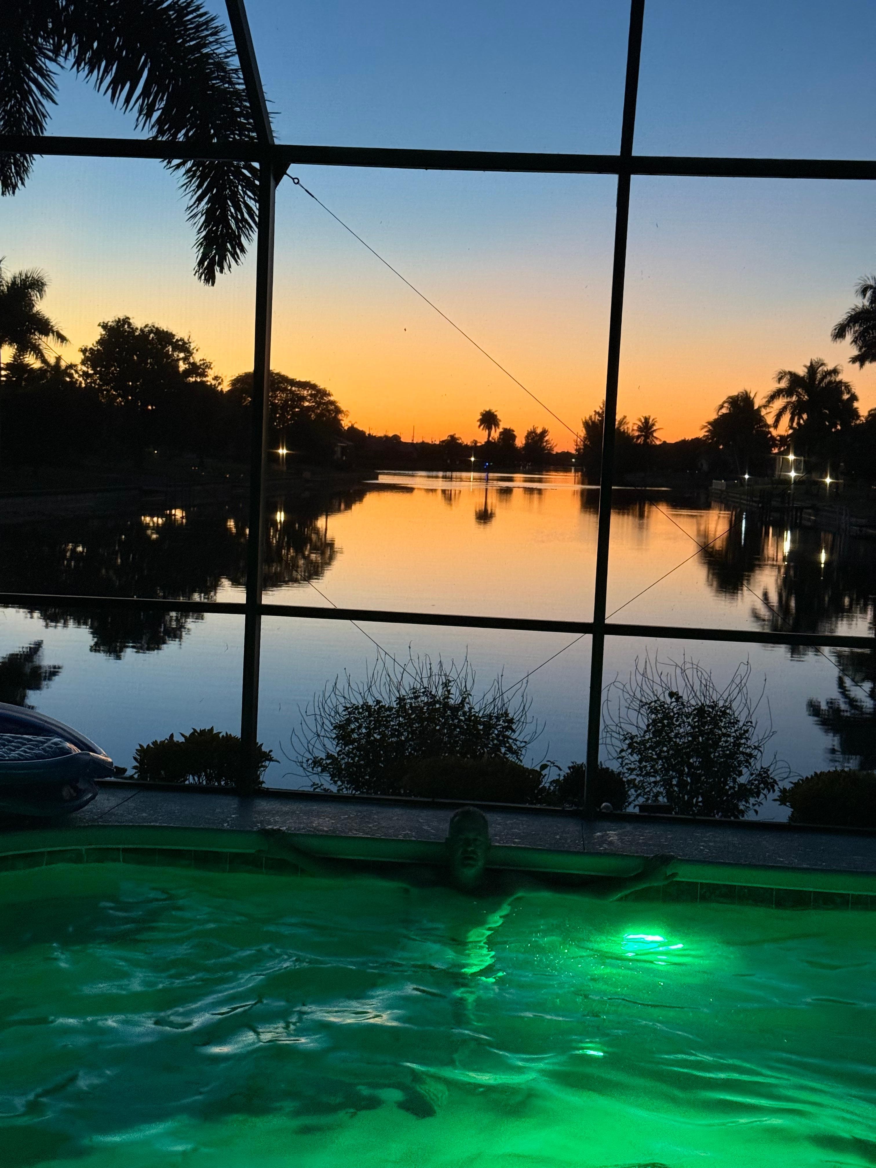 The pool at sunset 