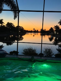 The pool at sunset