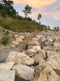 Beach stairs.