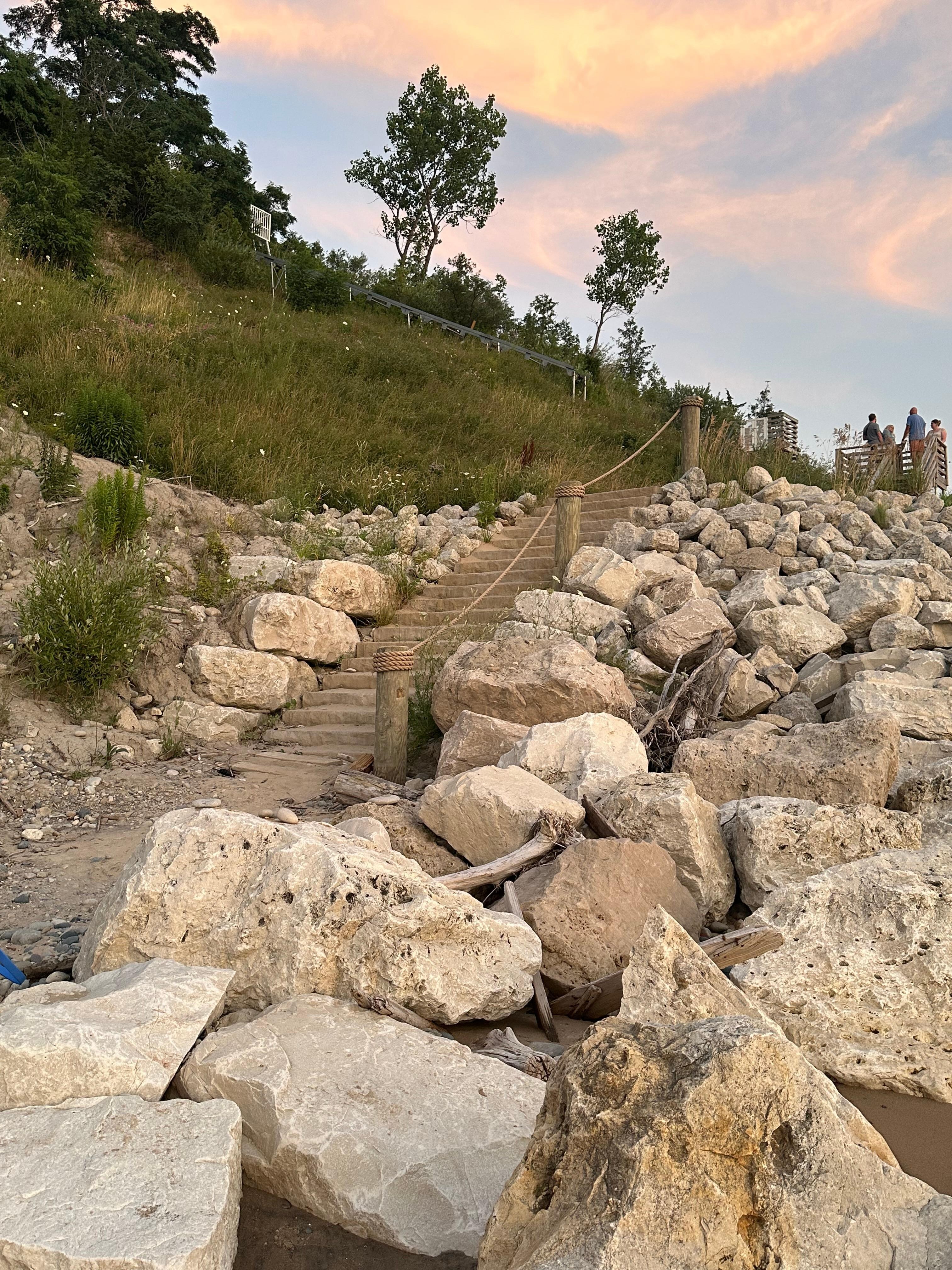 Beach stairs. 