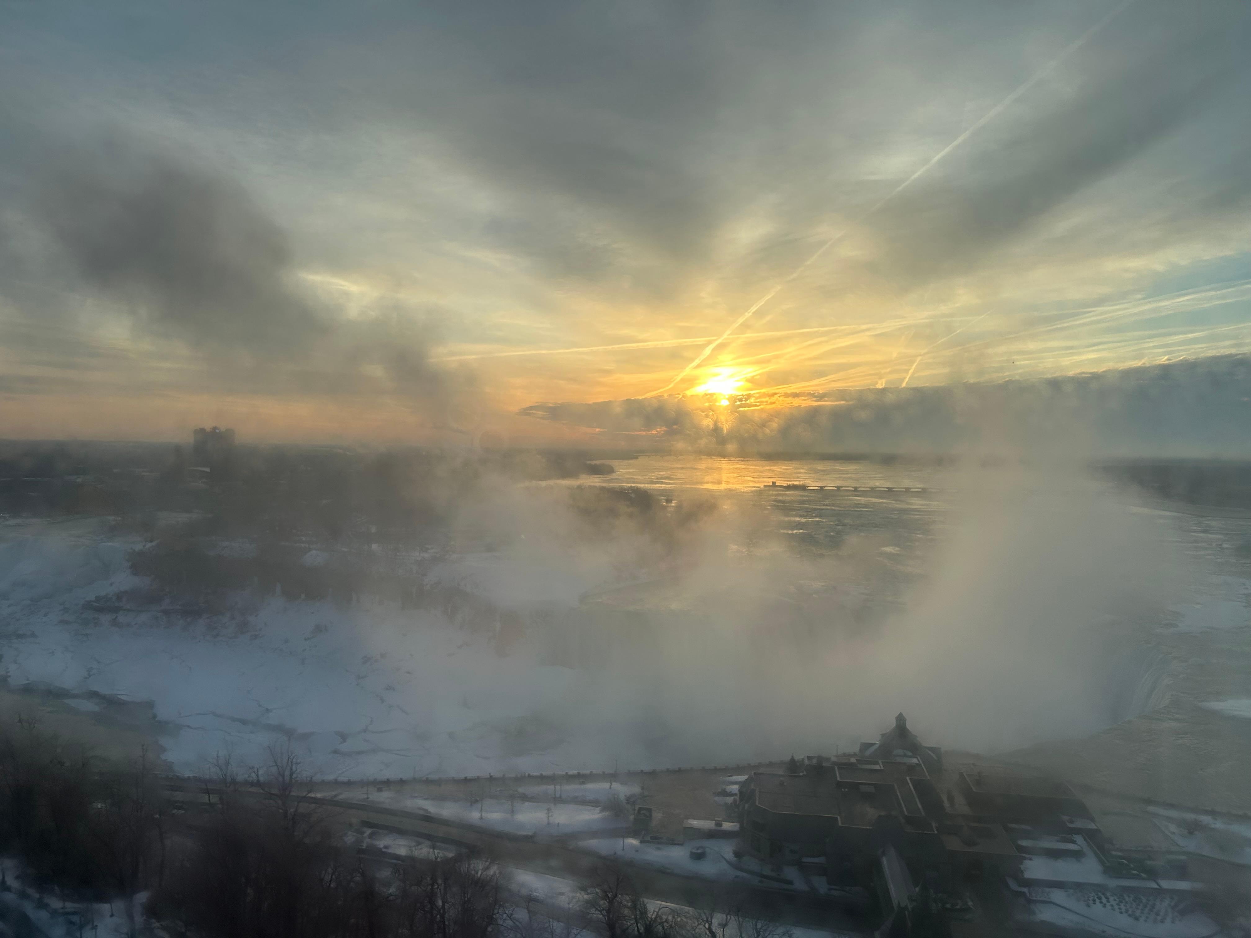 Sunrise over the falls