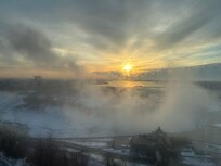Sunrise over the falls