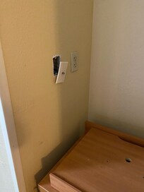 Someone took that television in a hurry!