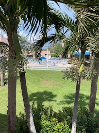 Balcony view of pool