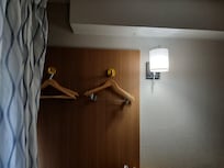 Clothing hangars are thankfully provided