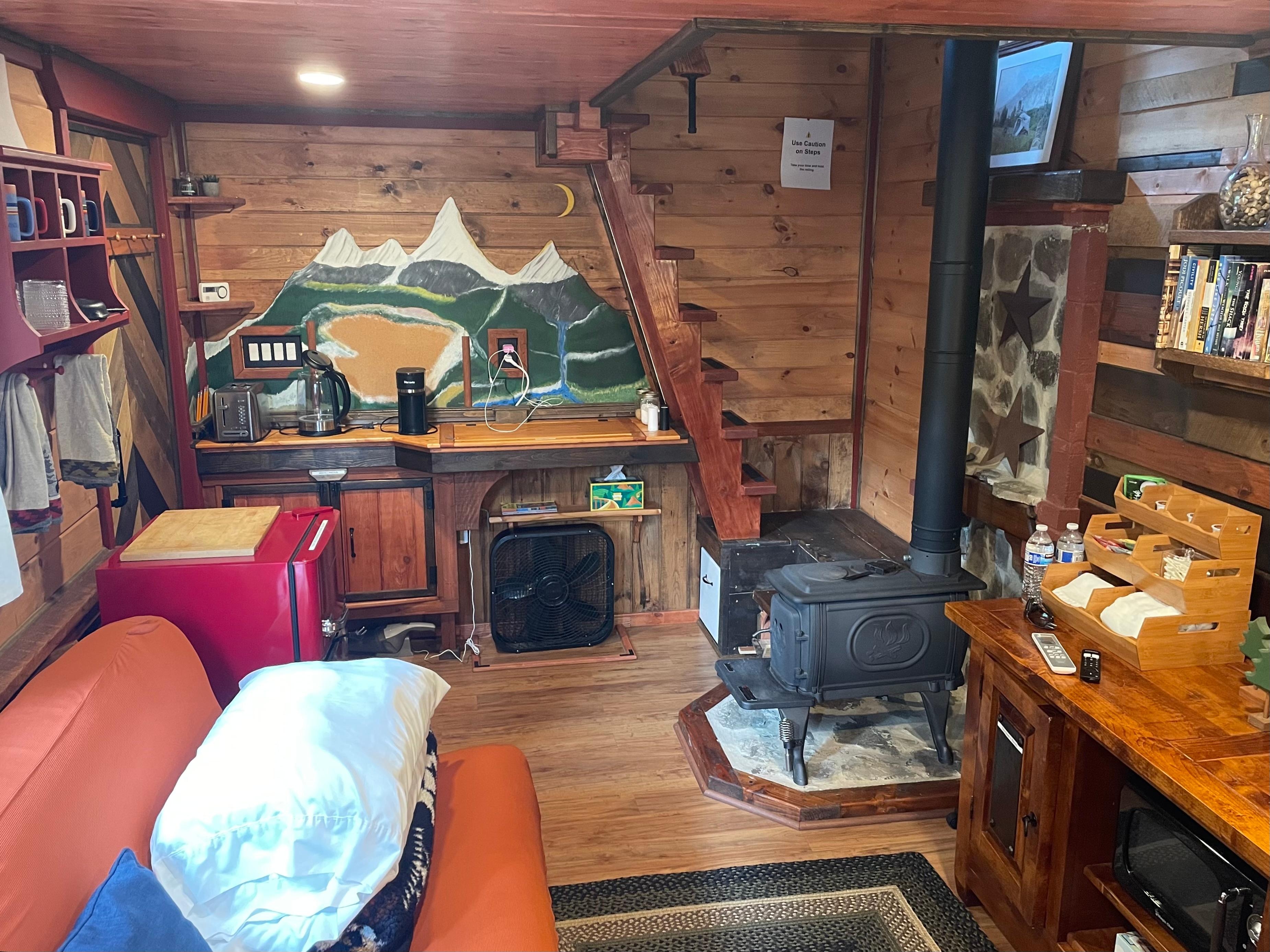 Mountain cabin-style interior with beautiful and aromatic woodwork