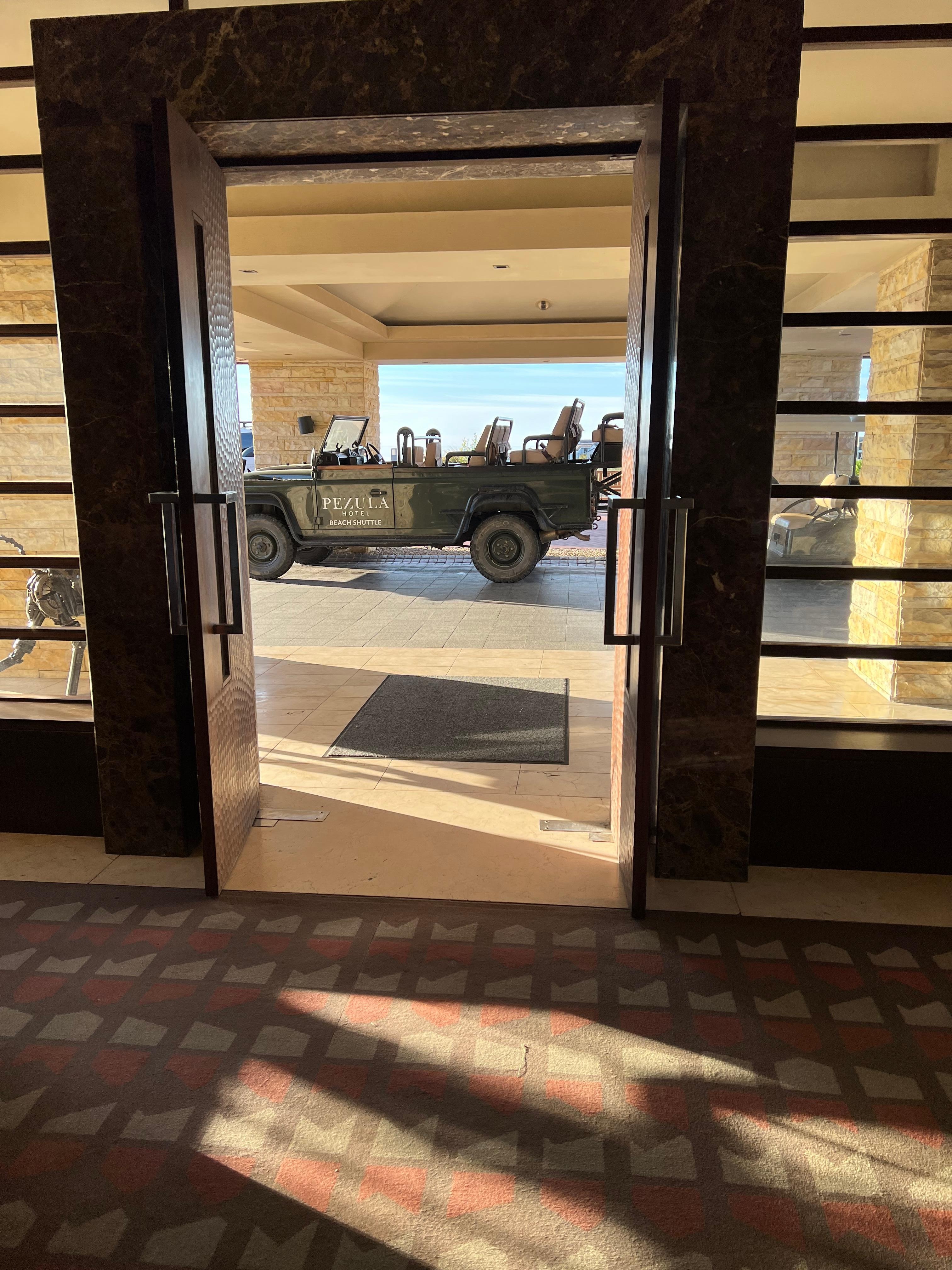 Lobby-doors left open left very cold dining area at night 