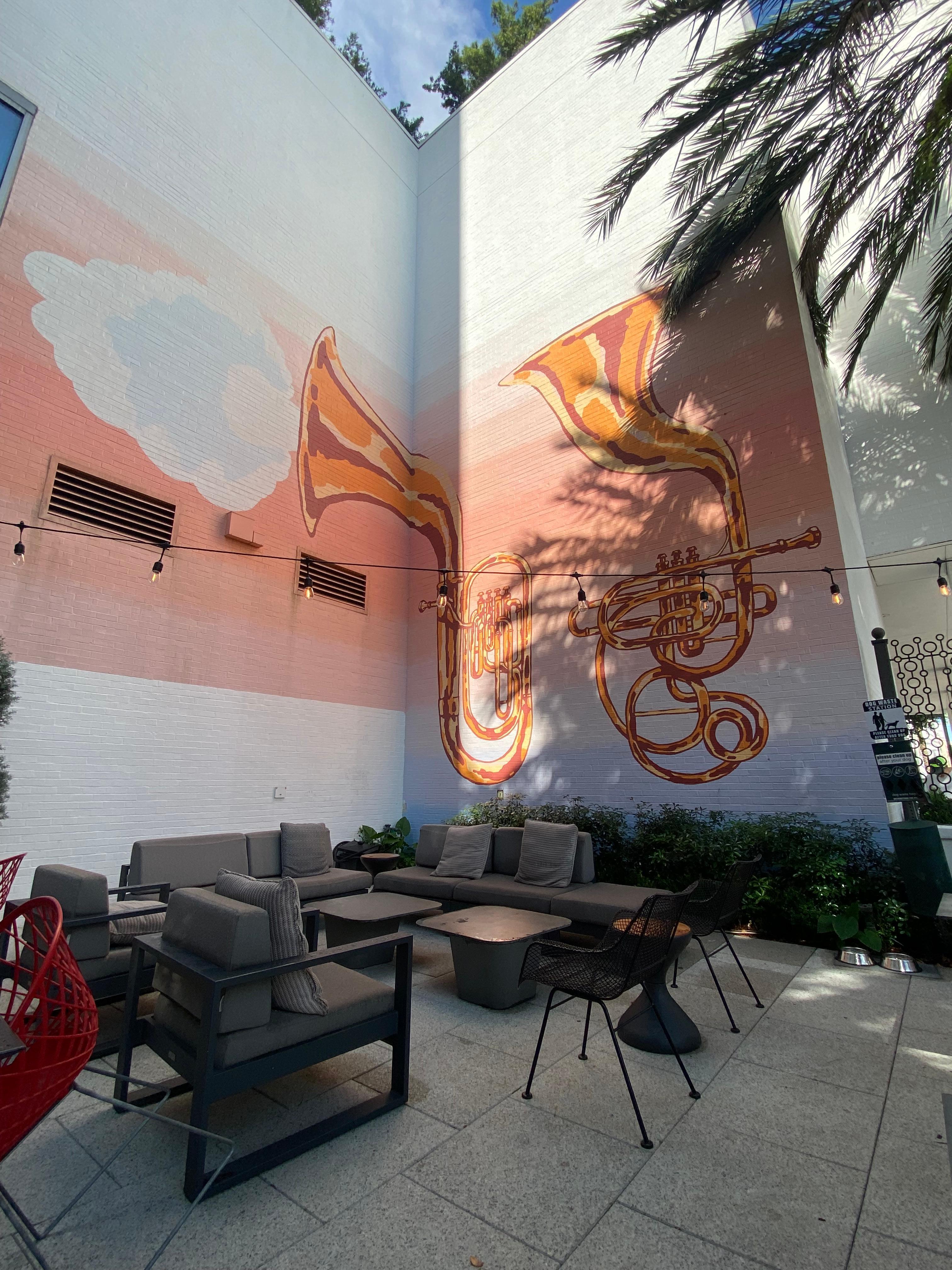 Outdoor courtyard art