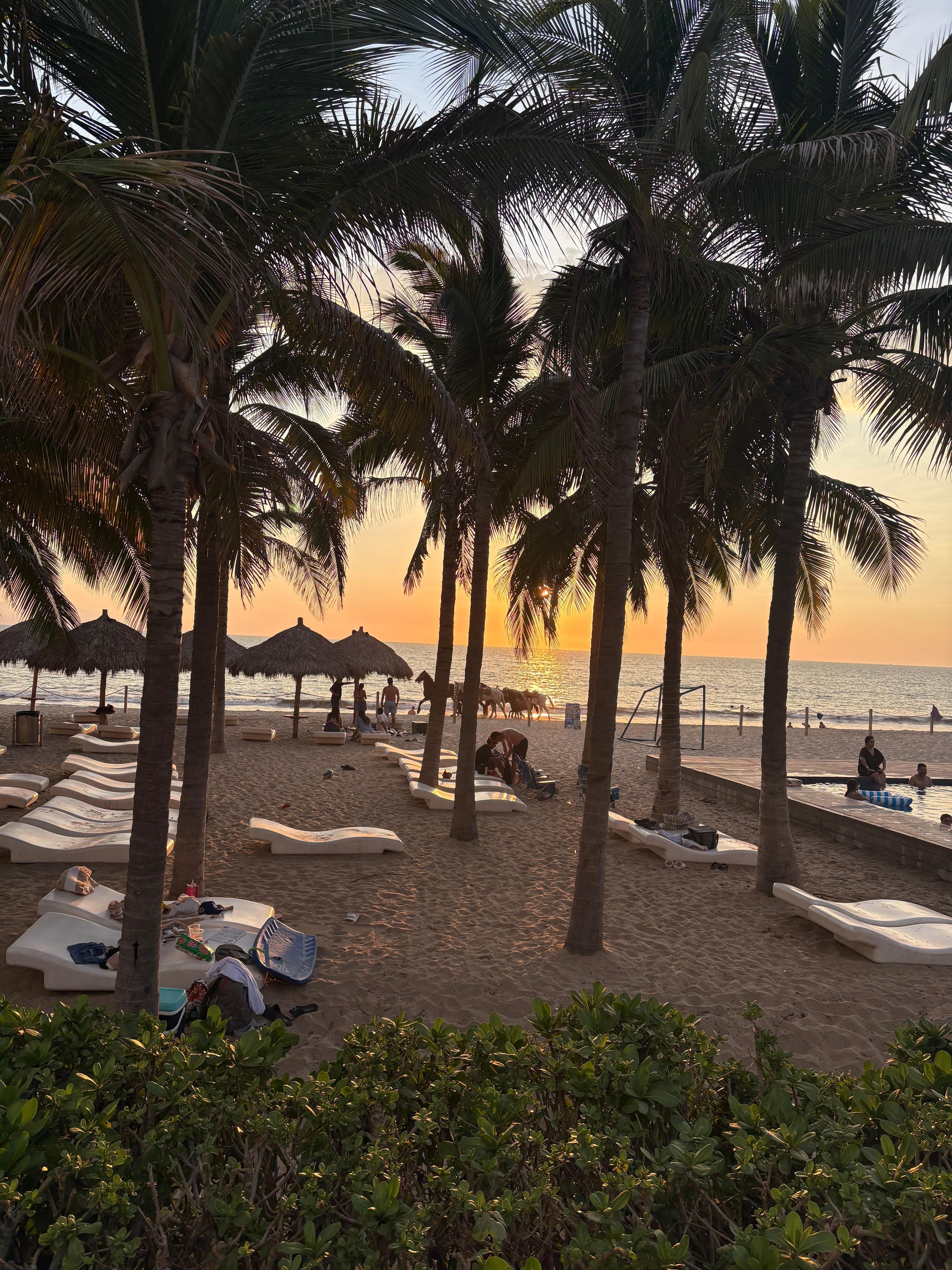 Walking on the beach from the unit