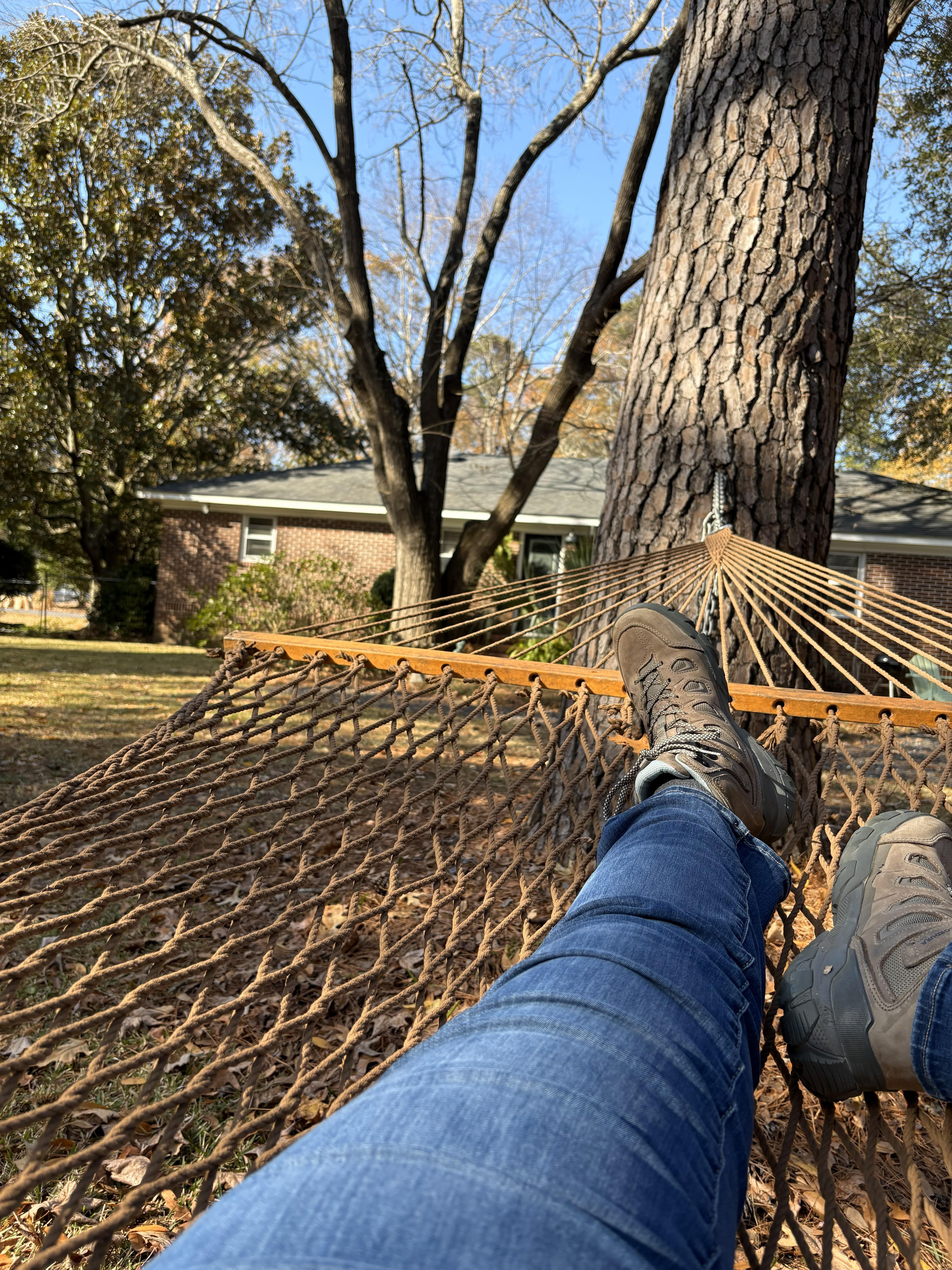 Relaxing in the back yard