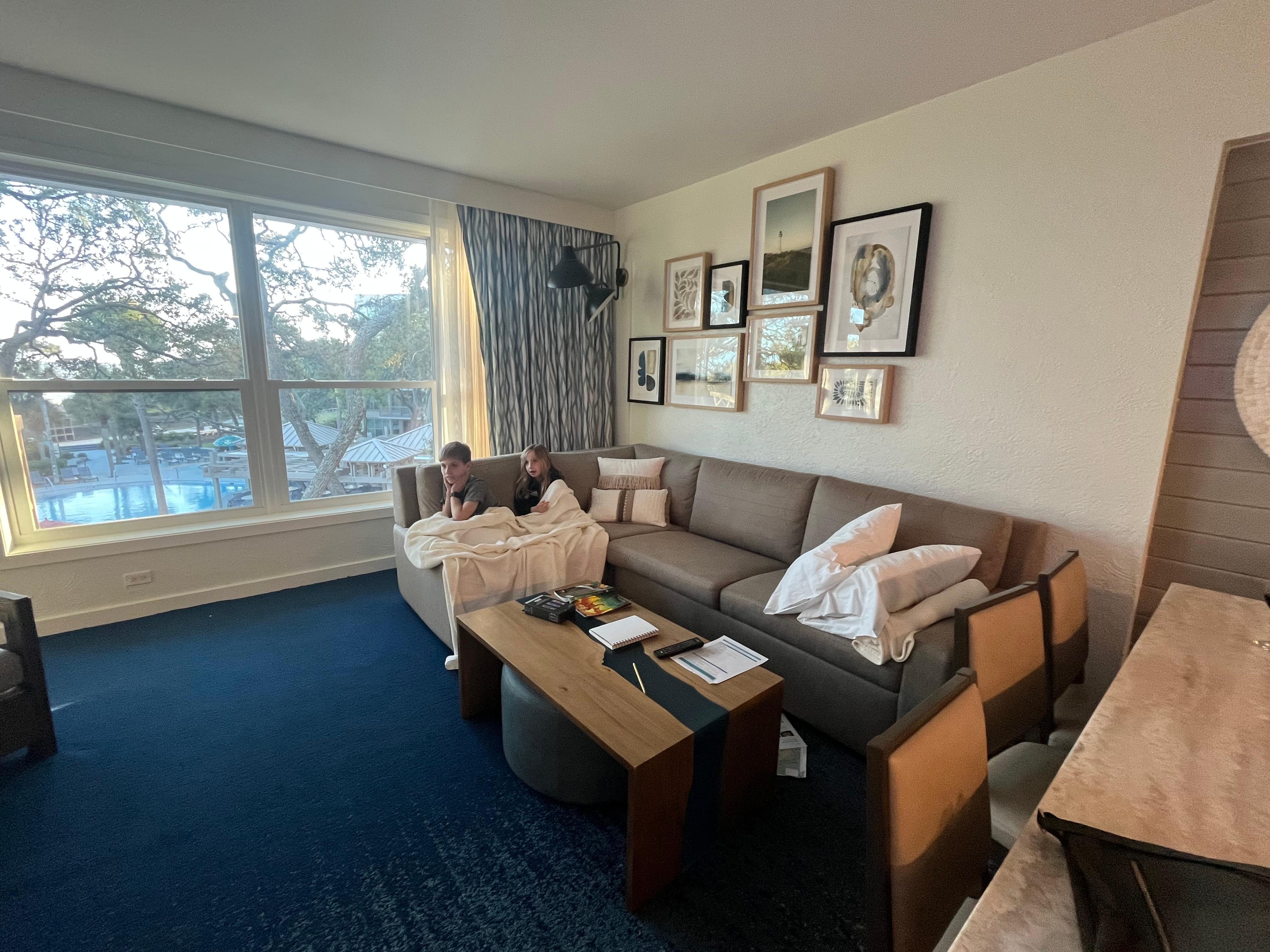 Living room with pullout couch