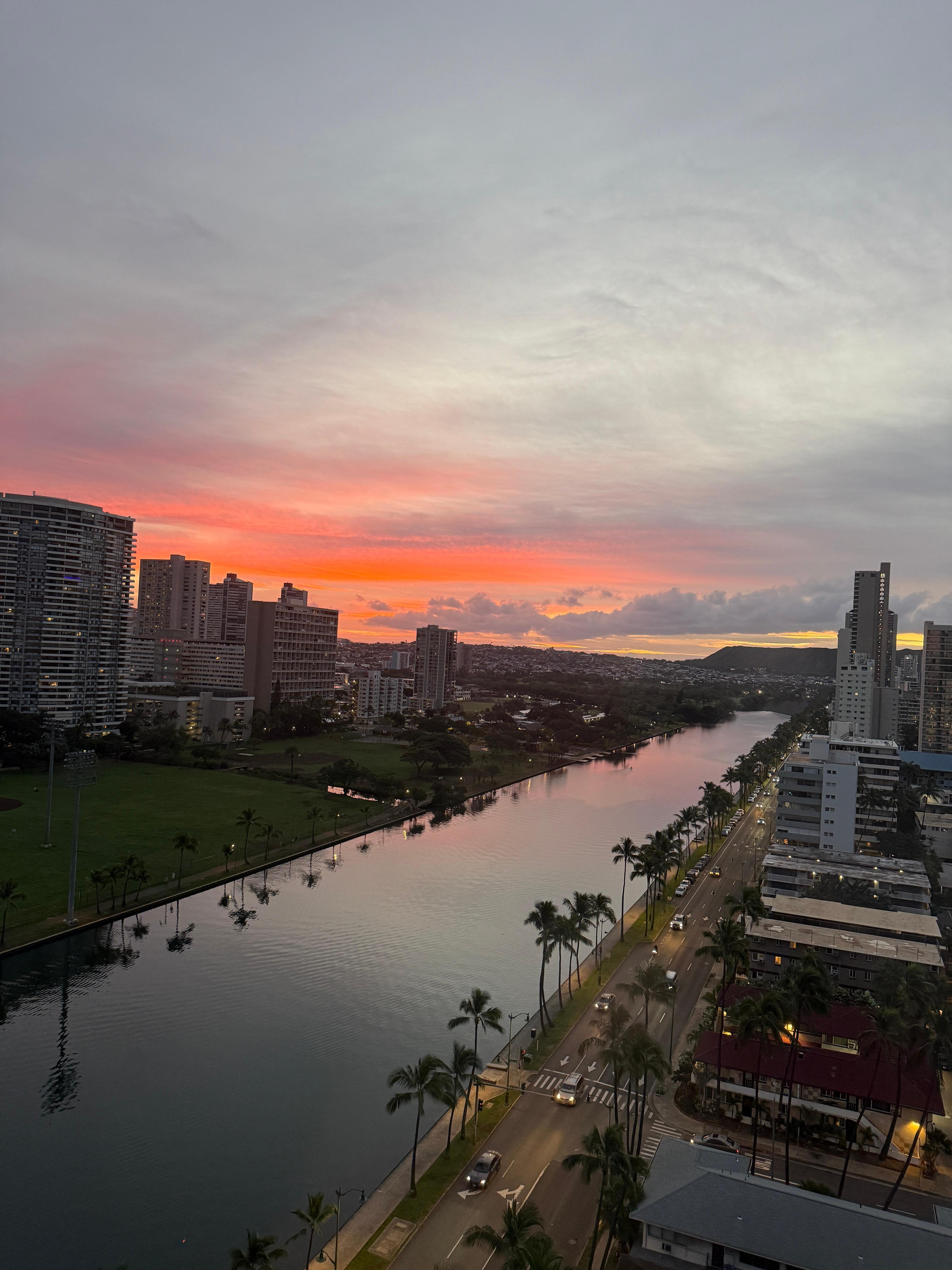 Beginning of sunrise from window 1