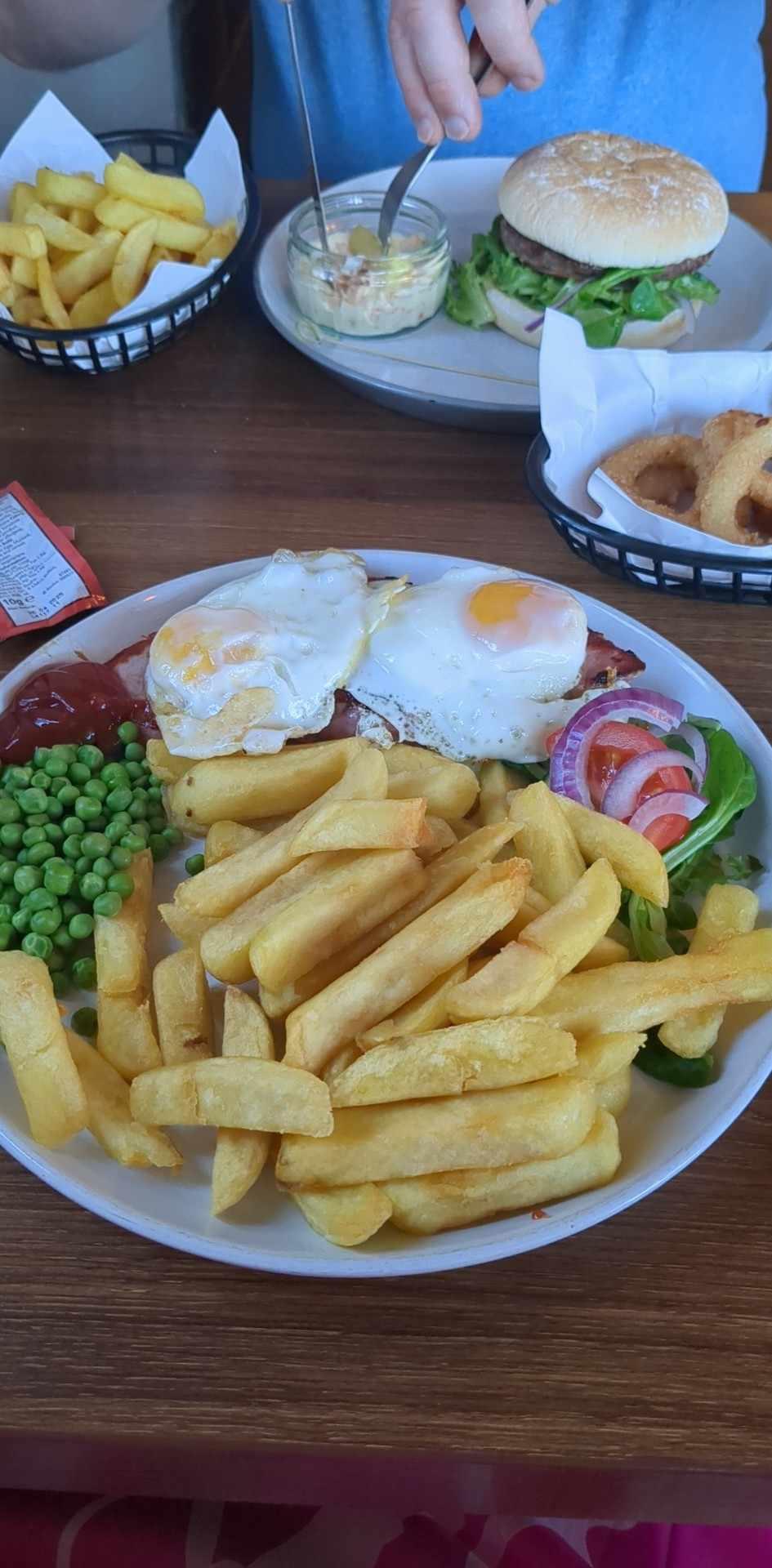 Gammon ,steak ,eggs ,Chips , enjoyable evening meal ..