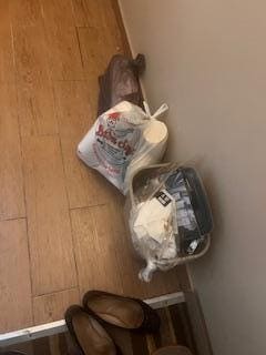 this is half of the trash that was overfilling in the room. 