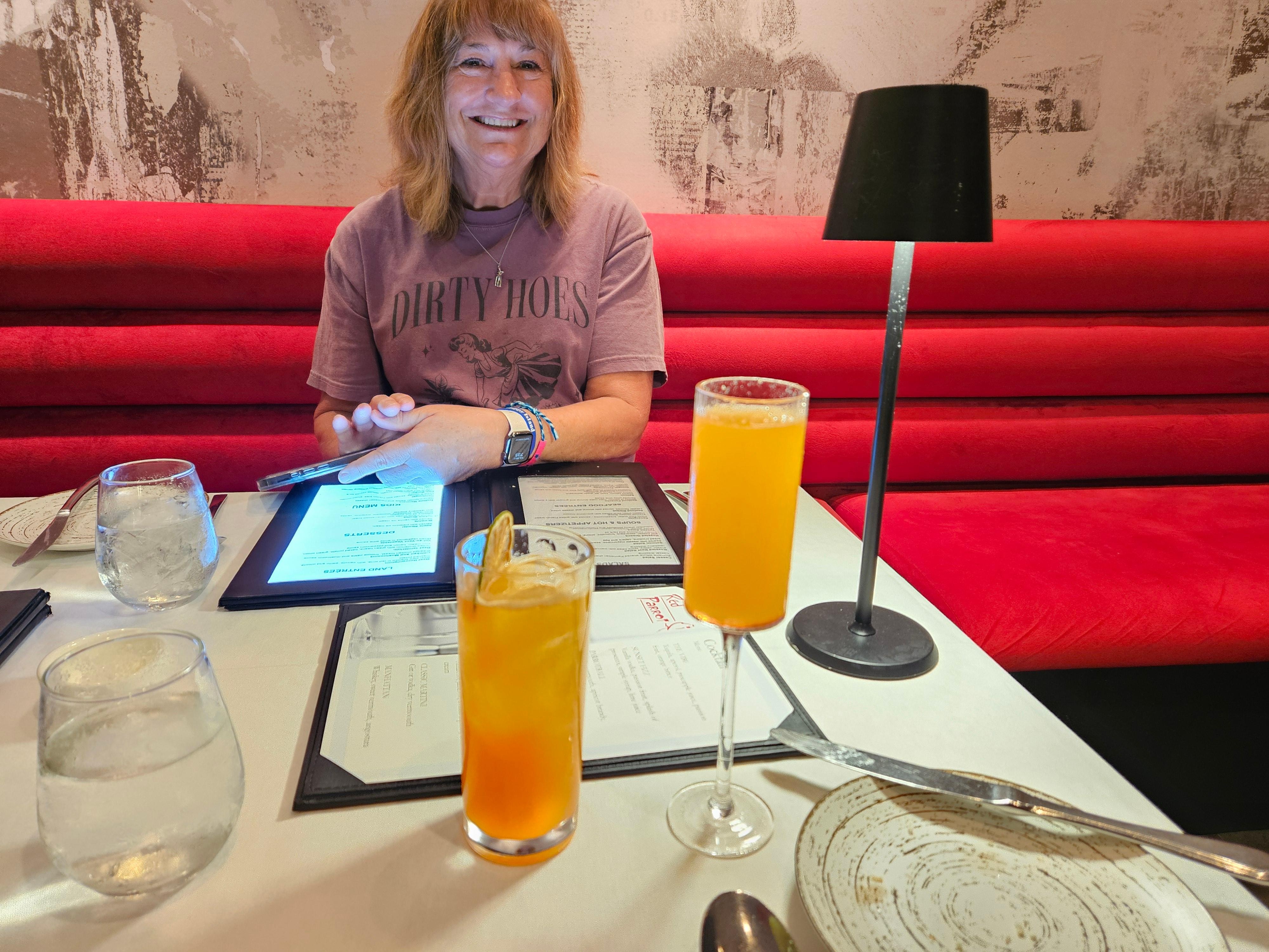 Dinner at the Red Parrot with new drink menu - delicious!