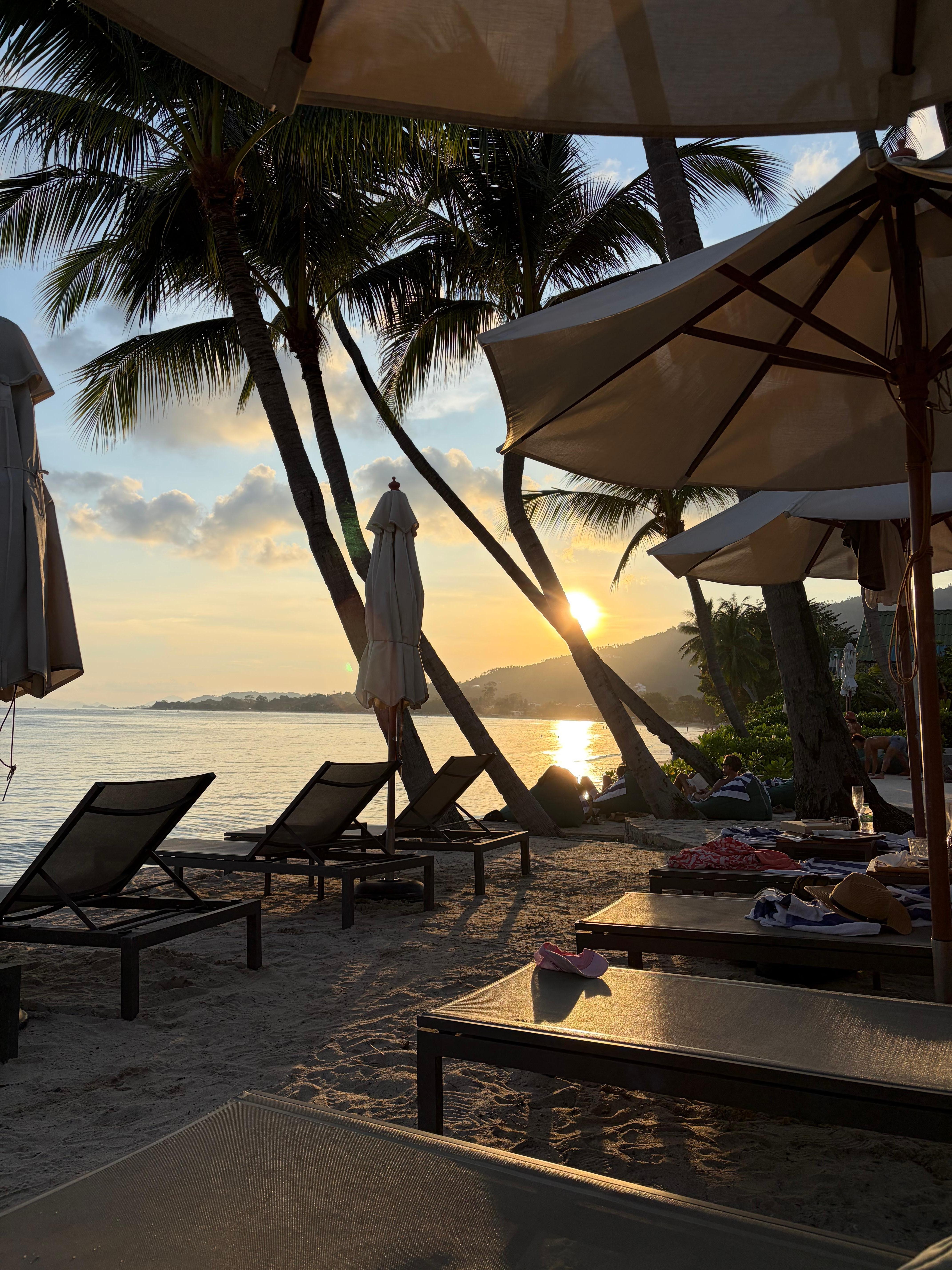 Sunset at the beach club 