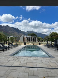 The pool situated near to the gym