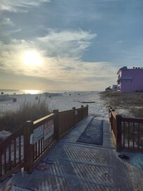 Boardwalk and ramp to beach