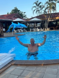 Nice pool (not deep) - but friendly place