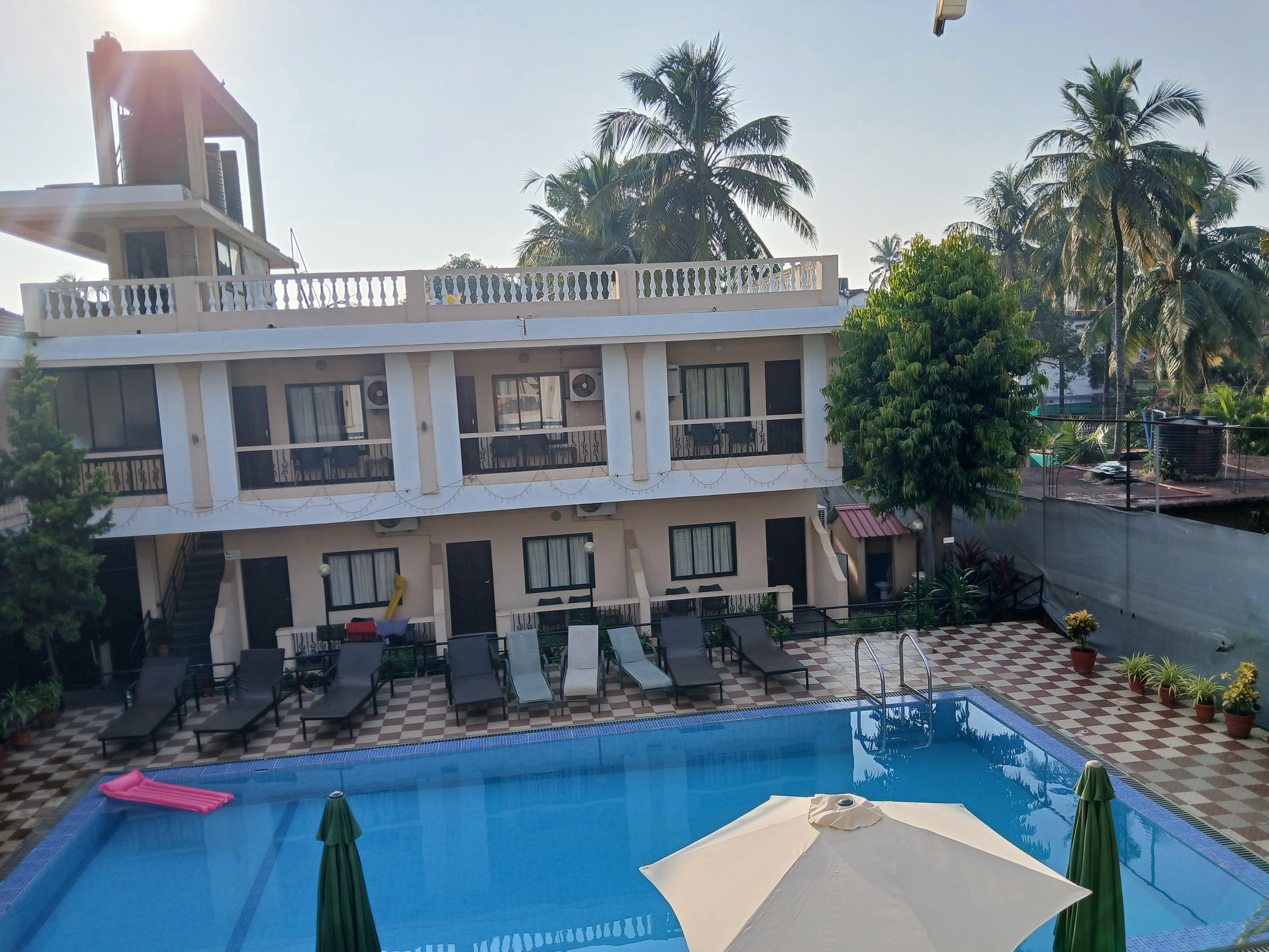 Pool view from our balcony.